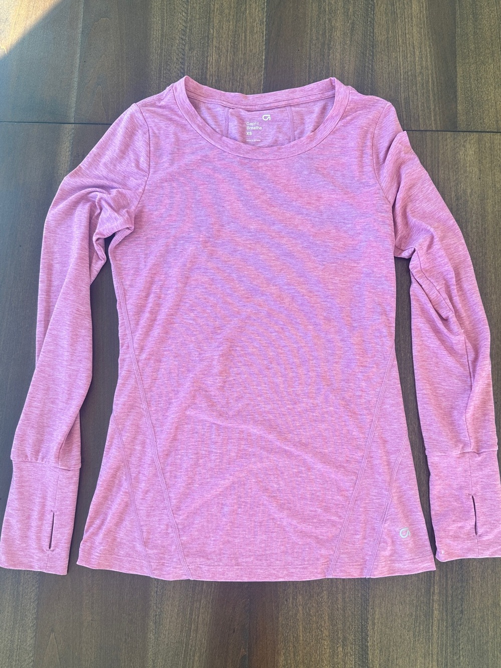 GAP Breathe Women’s Long Sleeve Top Size XS Heathered Pink